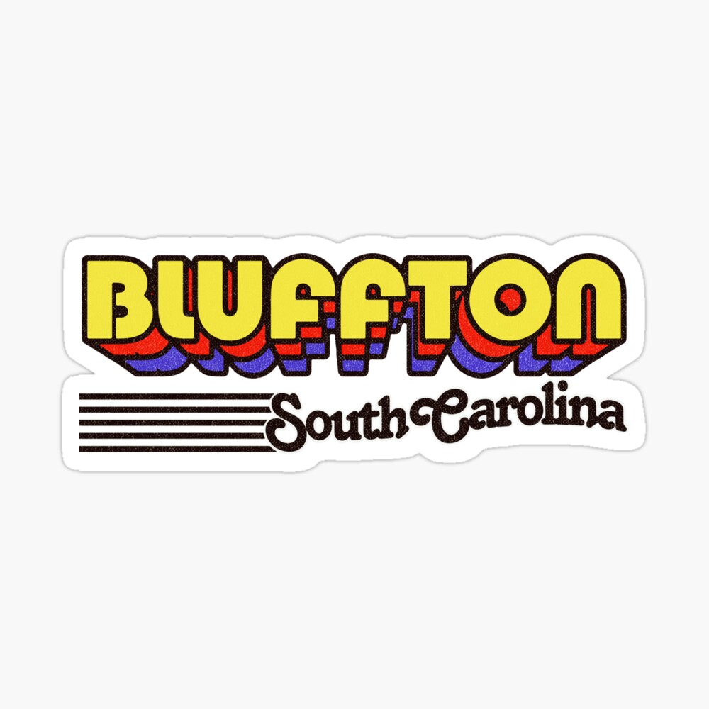 Bluffton, South Carolina | Retro Stripes Sticker