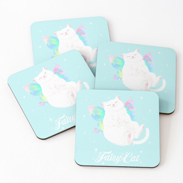 Item preview, Happy Fairy White Cat (with white text) designed and sold by You Store.