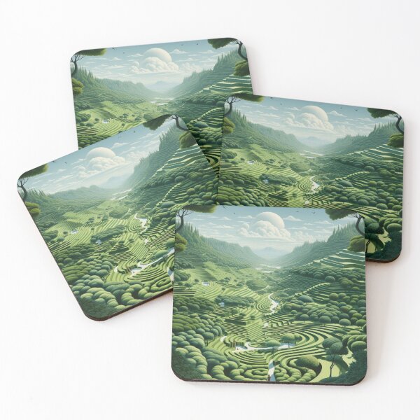 Item preview, Campos de té óptico: paisaje cinético en estilo Op Art designed and sold by Moisky Art.