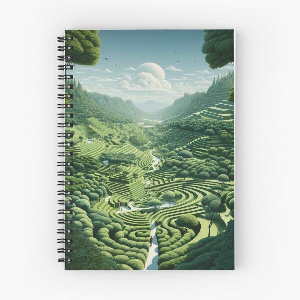 Item preview, Optical Tea Fields: Kinetic Landscape in Op Art Style designed and sold by Moisky Art.