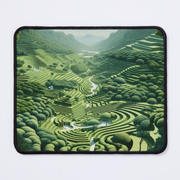 Item preview, Optical Tea Fields: Kinetic Landscape in Op Art Style designed and sold by Moisky Art.