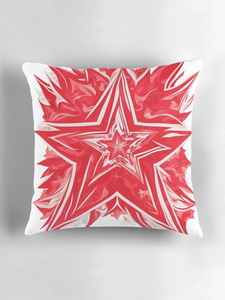 Thumbnail 3 of 4, Pillow, Redstar designed and sold by CoolPixels.