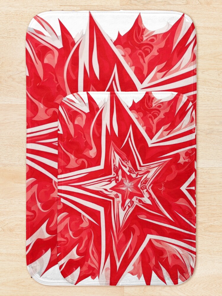 Thumbnail 5 of 6, Bath Mat, Redstar designed and sold by CoolPixels.