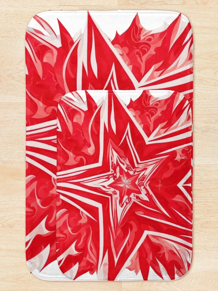 Thumbnail 5 of 6, Bath Mat, Redstar designed and sold by CoolPixels.