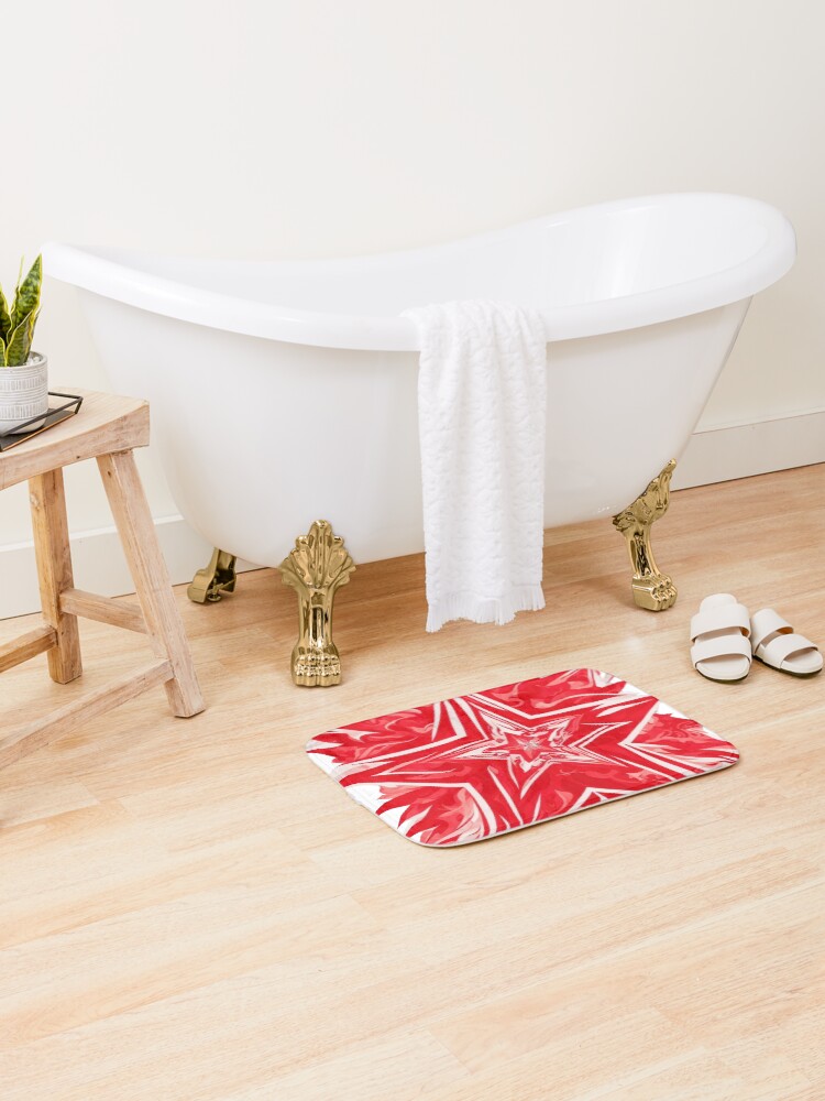 Thumbnail 2 of 6, Bath Mat, Redstar designed and sold by CoolPixels.