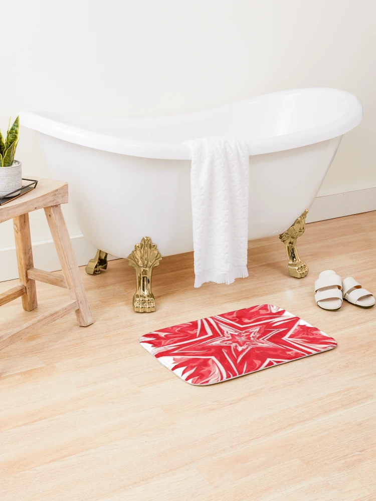 Thumbnail 2 of 6, Bath Mat, Redstar designed and sold by CoolPixels.