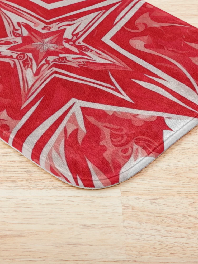 Thumbnail 3 of 6, Bath Mat, Redstar designed and sold by CoolPixels.