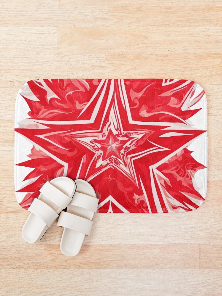 Thumbnail 1 of 6, Bath Mat, Redstar designed and sold by CoolPixels.