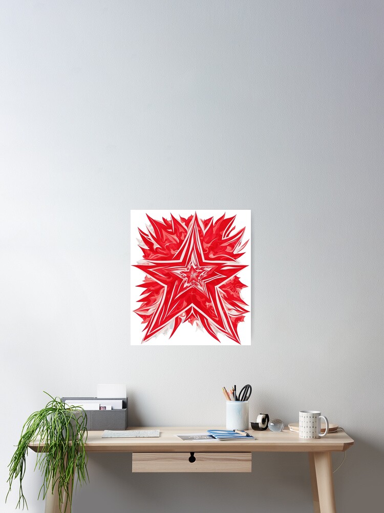 Thumbnail 2 of 3, Poster, Redstar designed and sold by CoolPixels.