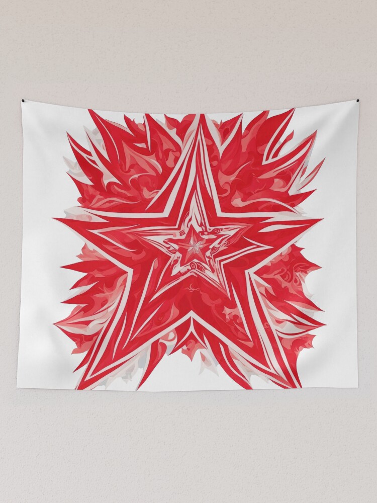 Thumbnail 2 of 3, Tapestry, Redstar designed and sold by CoolPixels.