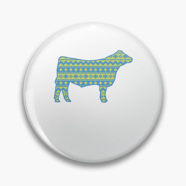 Item preview, Livestock Show Steer with Green _amp_ Blue Southwest Pattern designed and sold by aldoc-hoas.