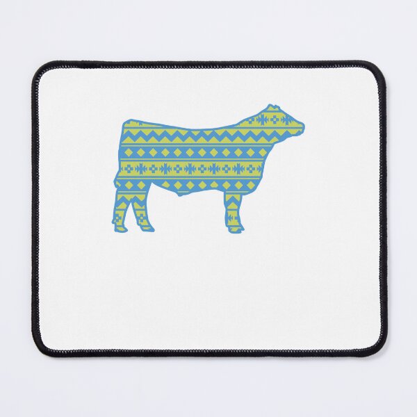 Item preview, Livestock Show Steer with Green _amp_ Blue Southwest Pattern designed and sold by aldoc-hoas.