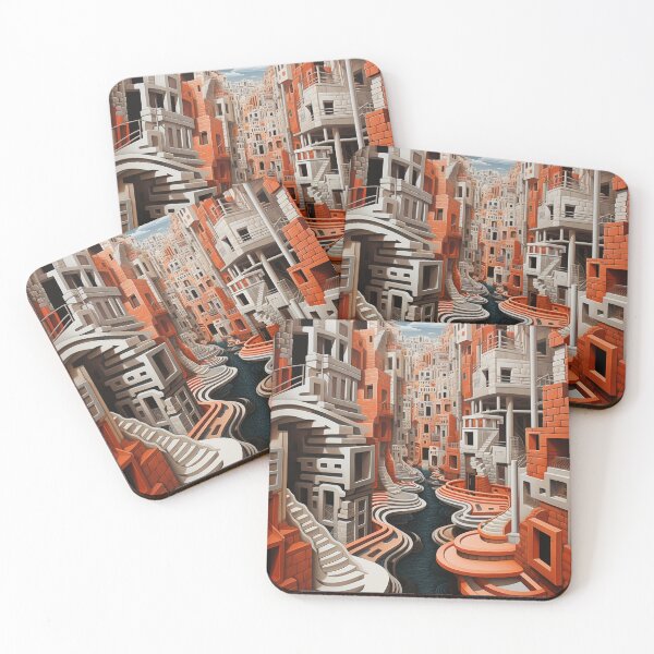 Item preview, Urban Streams: Venice-inspired Optical Illusion in Op Art Style designed and sold by Moisky Art.