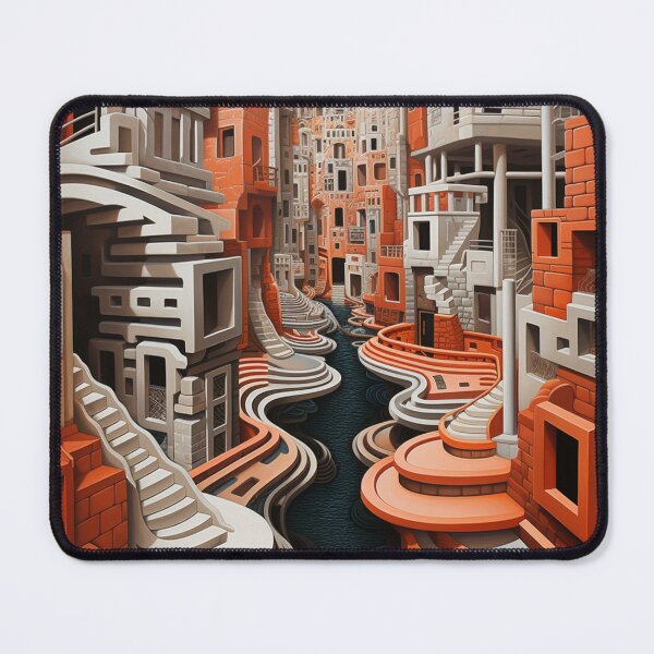 Item preview, Urban Streams: Venice-inspired Optical Illusion in Op Art Style designed and sold by Moisky Art.