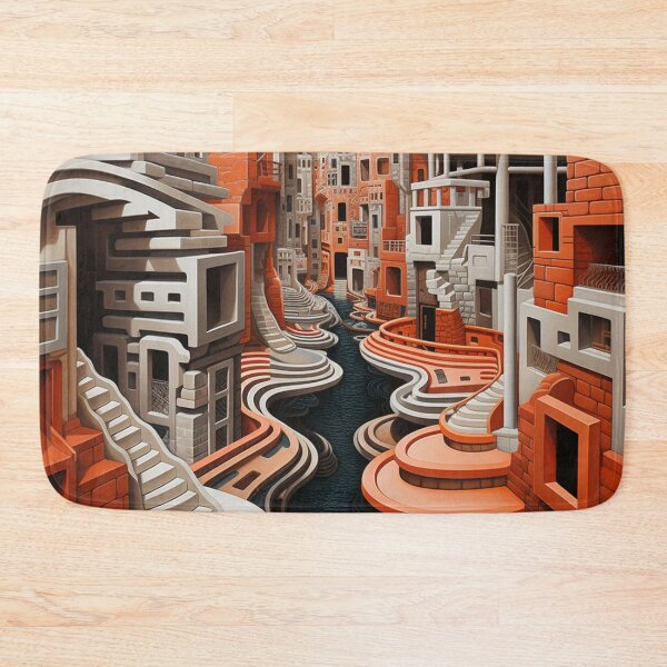 Item preview, Urban Streams: Venice-inspired Optical Illusion in Op Art Style designed and sold by Moisky Art.