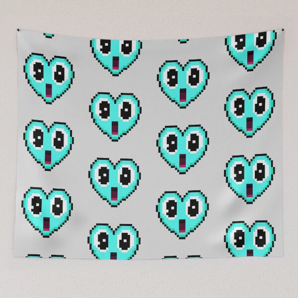 Item preview, Pixel Surprised Heart - Blue Wonder designed and sold by pocketart2023.