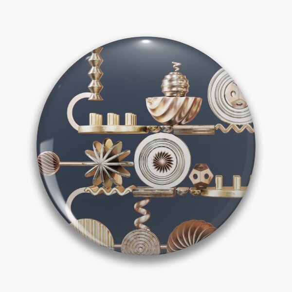 Item preview, Curious metal Contraptions on a dark blue . Digital illustration designed and sold by Glenn Maguire.