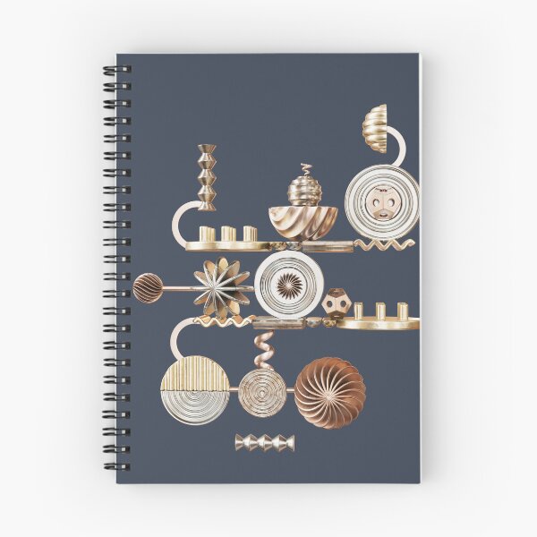 Item preview, Curious metal Contraptions on a dark blue . Digital illustration designed and sold by Glenn Maguire.