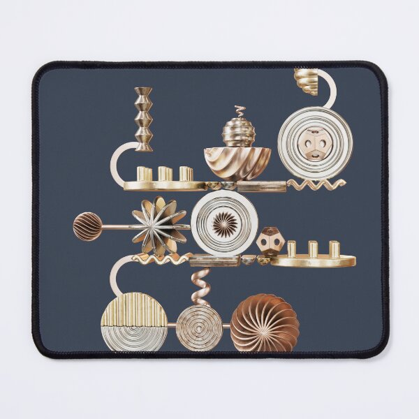 Item preview, Curious metal Contraptions on a dark blue . Digital illustration designed and sold by Glenn Maguire.