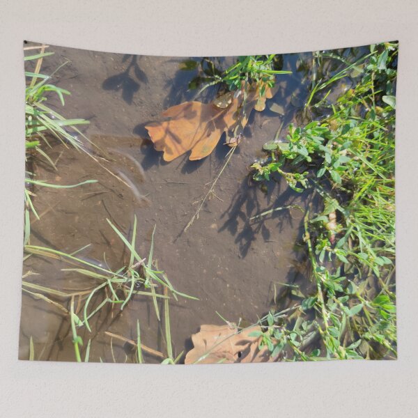 Item preview, Grass and leaves in a warm puddle designed and sold by tshuki.