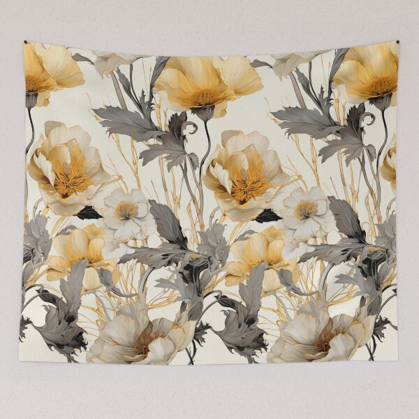 Item preview, Harmonious Brilliance: Graceful Cream and Orange Flowers designed and sold by OurBarcode.