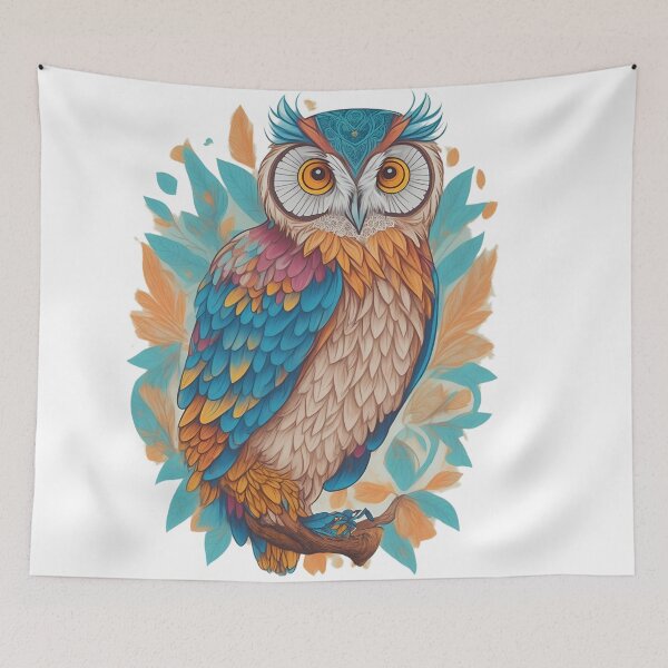 Item preview, owl colorful designed and sold by Fox7Art.