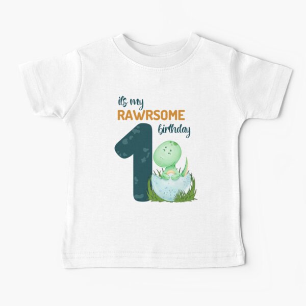 Item preview, Dino Theme First Birthday - Happy Birthday Kids - One Year Old Dinosaur Birthday designed and sold by GlazifiedArts.