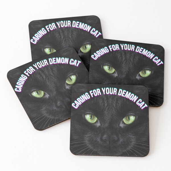 Item preview, caring for your demon cat - stricker designed and sold by TheArtful-A7med.