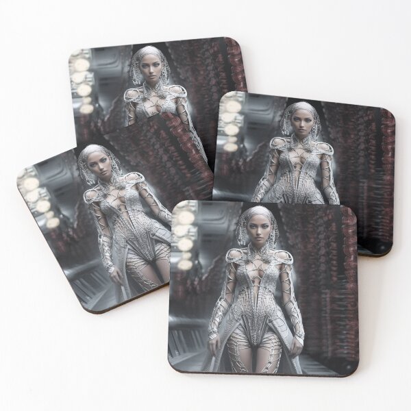 Item preview, Elegant futuristic ashion, woman, black and white designed and sold by Imaginarium888.