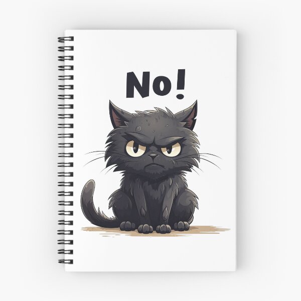 Item preview, Angry Black Cat "No" designed and sold by Puristock.