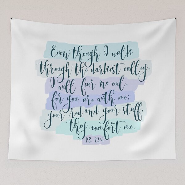 Item preview, Psalm 23 4 Fear No Evil - Blue designed and sold by amazingjoy.