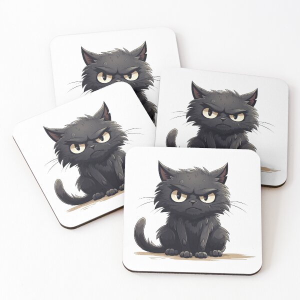 Item preview, Angry Black Cat "No" designed and sold by Puristock.