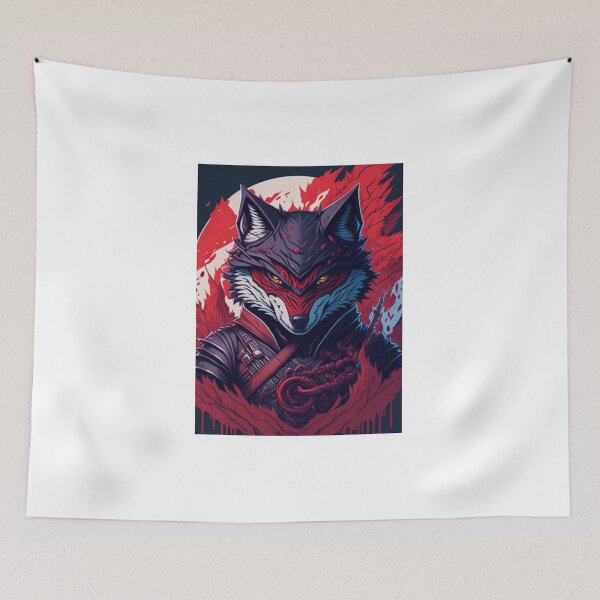 Item preview, Evil Ninja Wolf Illustration designed and sold by CreativityCurve.
