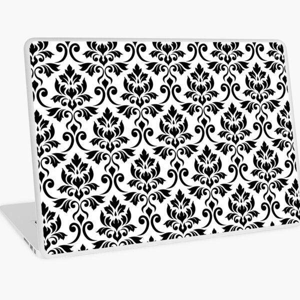 Item preview, Feuille Damask Pattern Black on White designed and sold by NataliePaskell.