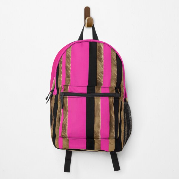Item preview, Pink black and gold striped pattern designed and sold by patterncrow.