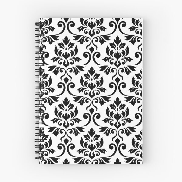Item preview, Feuille Damask Pattern Black on White designed and sold by NataliePaskell.