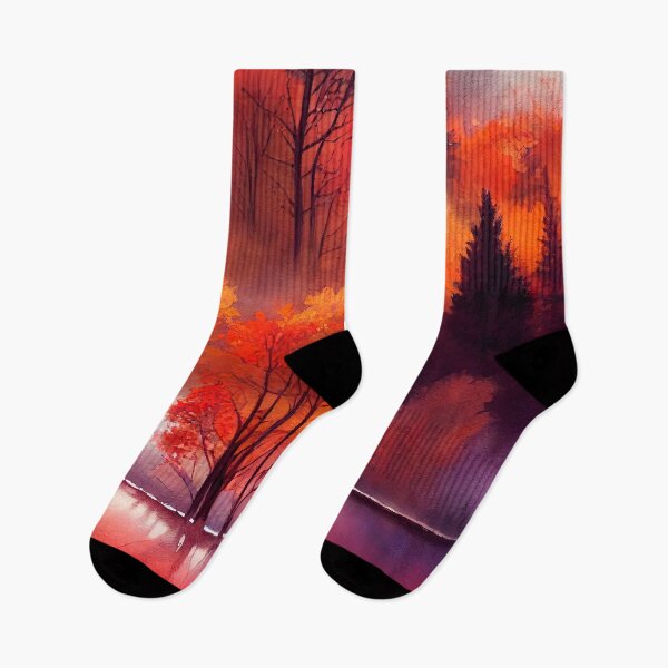 Item preview, Colorful Autumn Landscape Watercolor 01 designed and sold by Red Witch Art.
