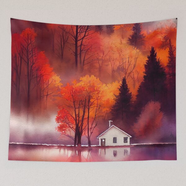 Item preview, Colorful Autumn Landscape Watercolor 01 designed and sold by Red Witch Art.