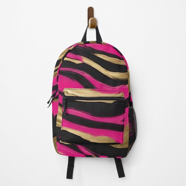 Item preview, Pink black and gold striped waves pattern designed and sold by patterncrow.