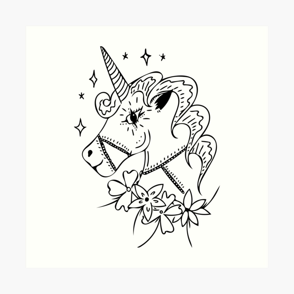 blank unicorn art print by zoemjb redbubble