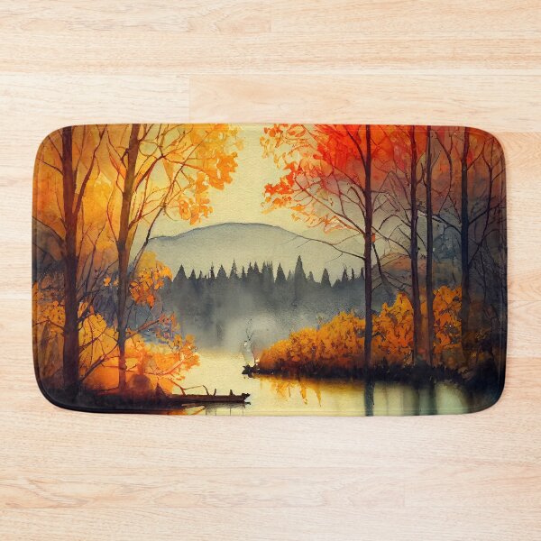 Item preview, Colorful Autumn Landscape Watercolor 02 designed and sold by Red Witch Art.