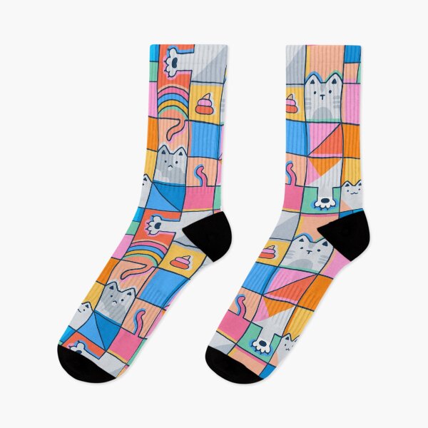 Item preview, Bright kitty cats blocks pattern designed and sold by kostolom3000.