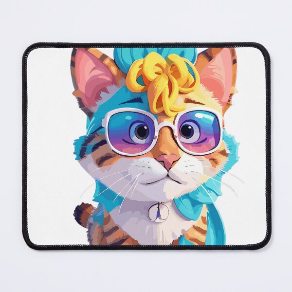 Item preview, Colourful 3D funky cat designed and sold by ArtShedUK.