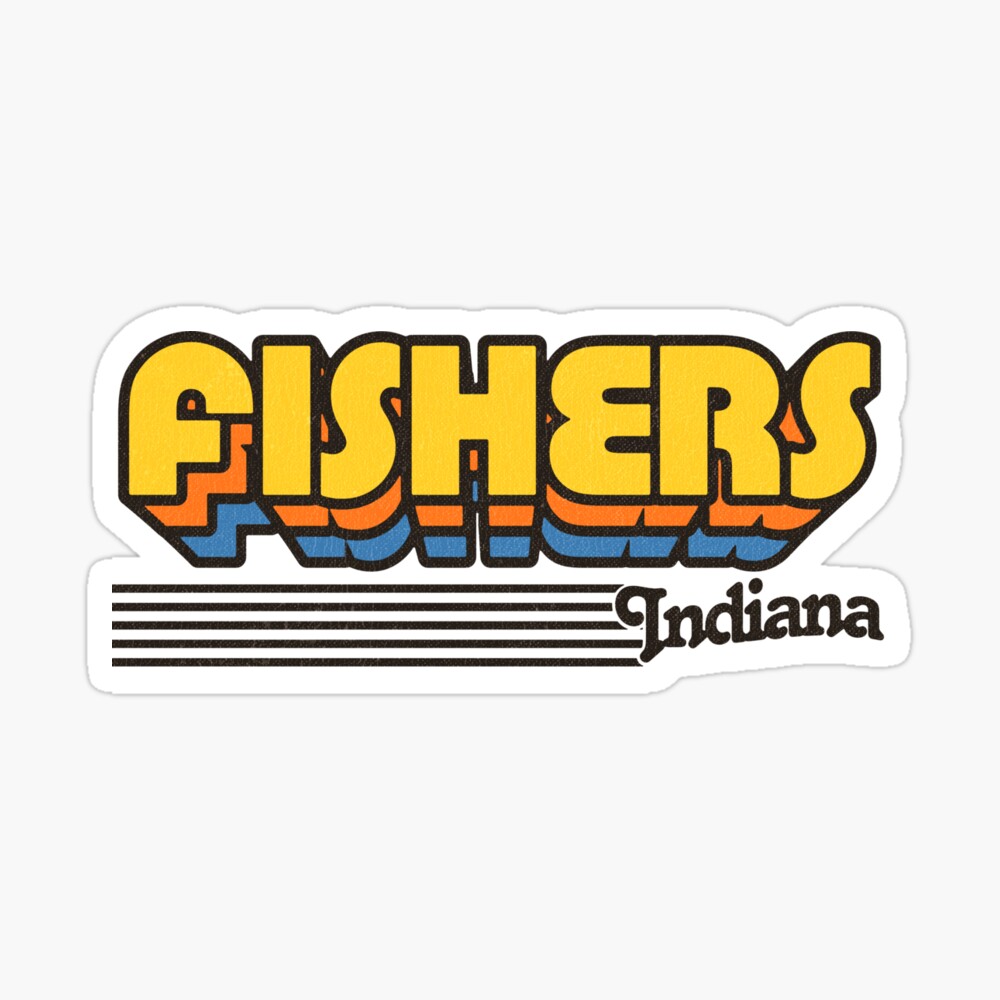 Fishers, Indiana | Retro Stripes Sticker