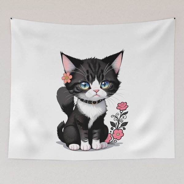 Item preview, Cat with Flower Bouquet designed and sold by Mechanical-Artt.