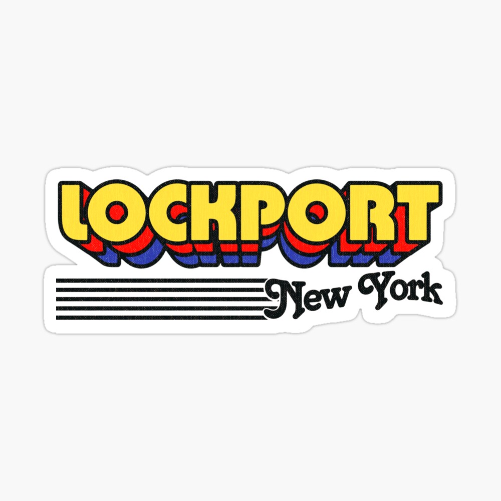 Lockport, New York | Retro Stripes Sticker