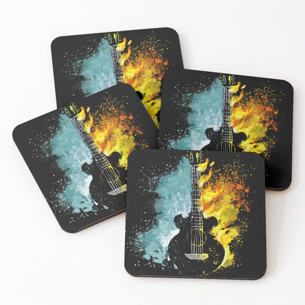 Item preview, Vintage Fire And Water Guitar For Men Women Boys Guitarist designed and sold by solimangomaa.