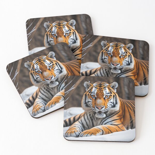Item preview,  close up of a tiger laying in the snow  designed and sold by lovershirts.