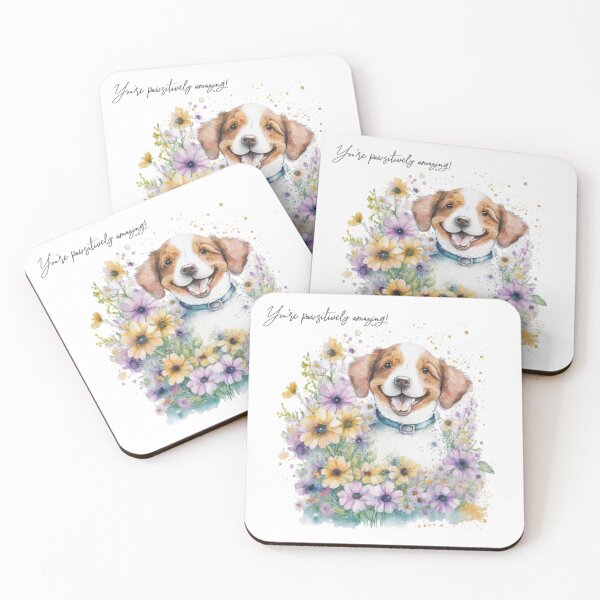 Item preview, Blooms & Woofs: A Delightful Canine Amidst a Garden of Flowers designed and sold by MiggysArtHaven.