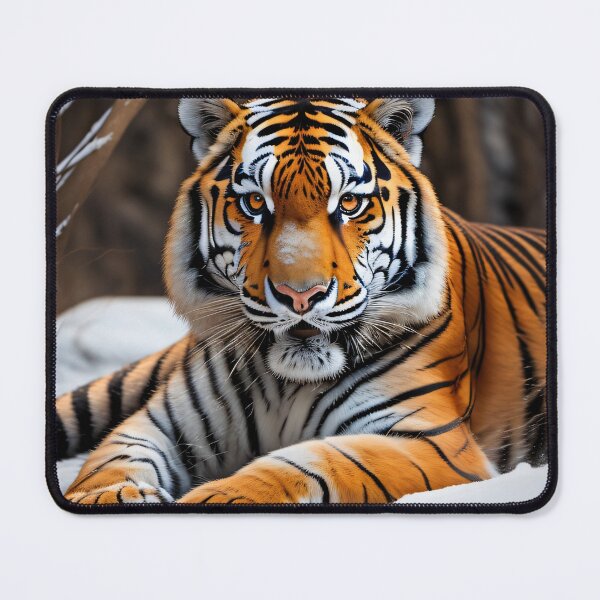 Item preview, close up of a tiger laying in the snow designed and sold by lovershirts.